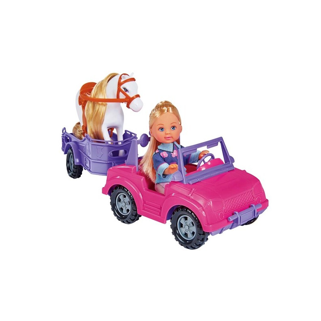 Simba Evi LOVE Legesæt Jeep med Hestetrailer