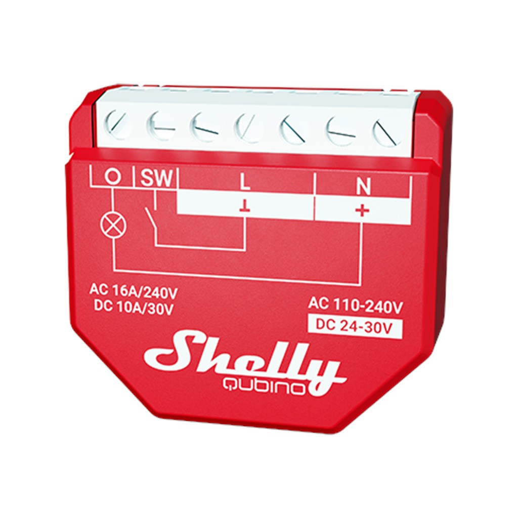 Shelly Wave 1PM - Z-Wave relæ med effektmåling (24VDC/230VAC)