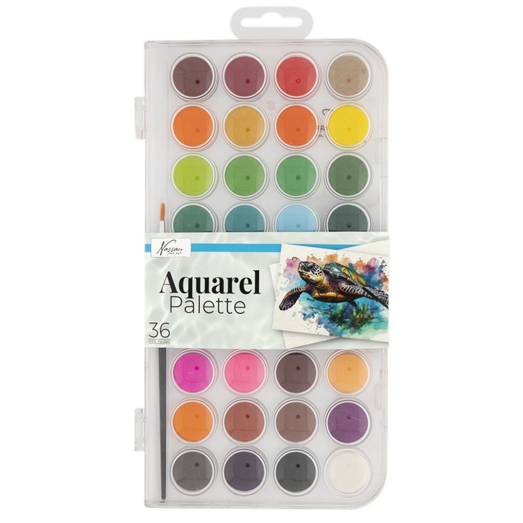 Nassau 36 Aquarel colours in transparent palette