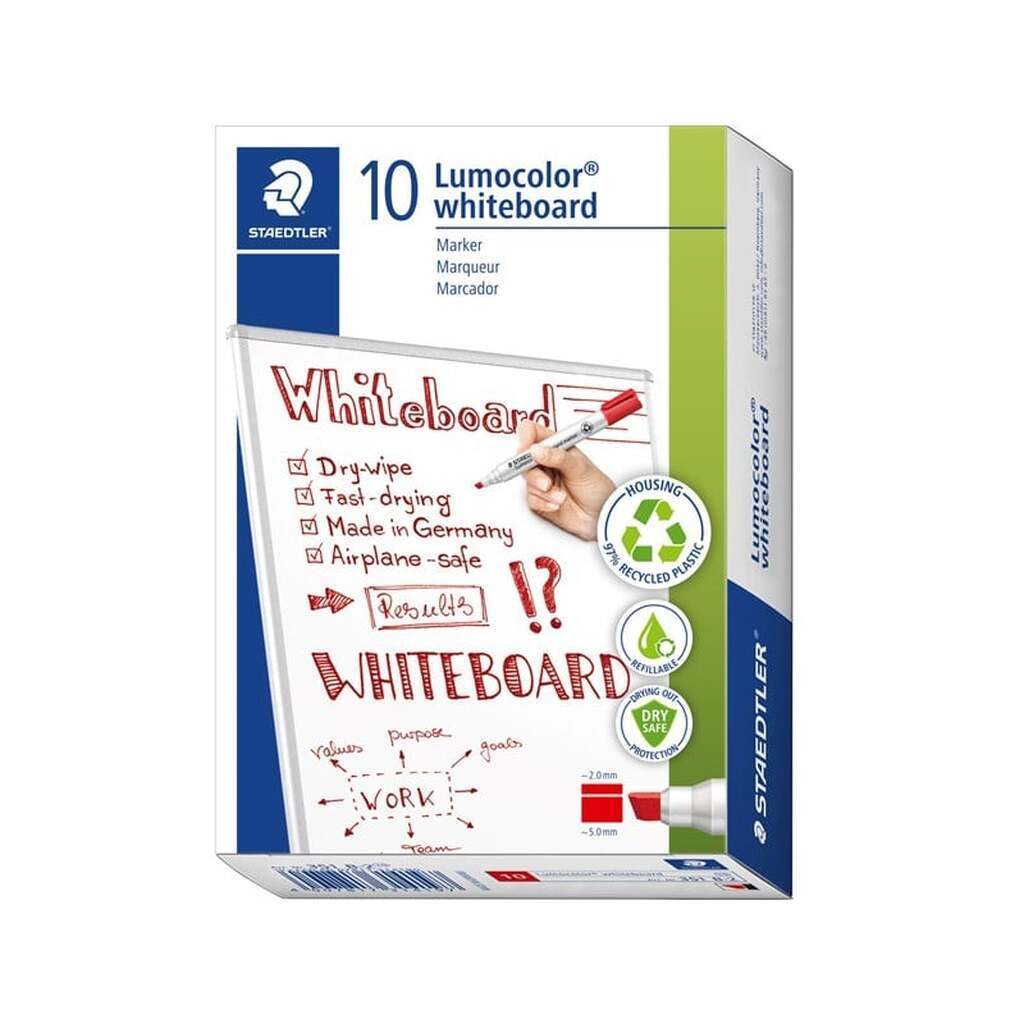 Staedtler LUMOCOLOR WB-MARKER, 10 STK, 2-5mm rød