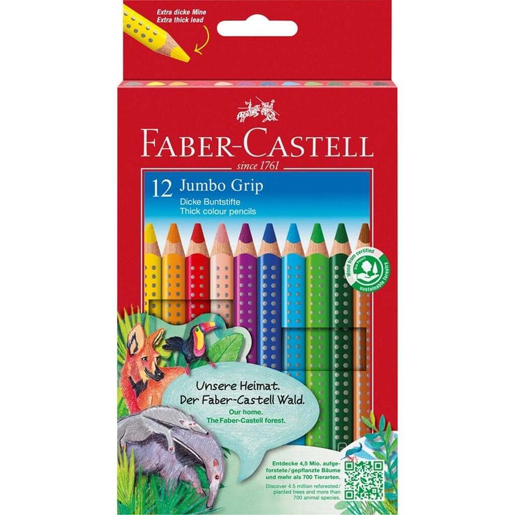 Faber-Castell Jumbo Grip akvarel Trekants 12 ass.
