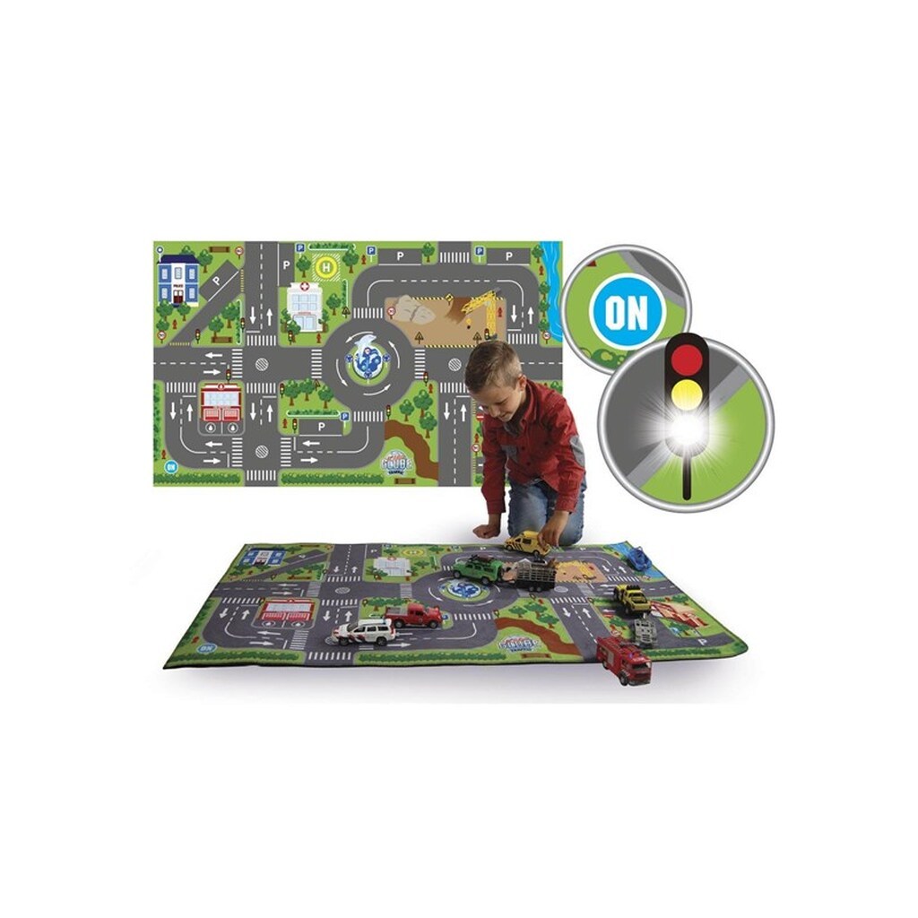 Kids Globe Play Mat Traffic with LED traffic light