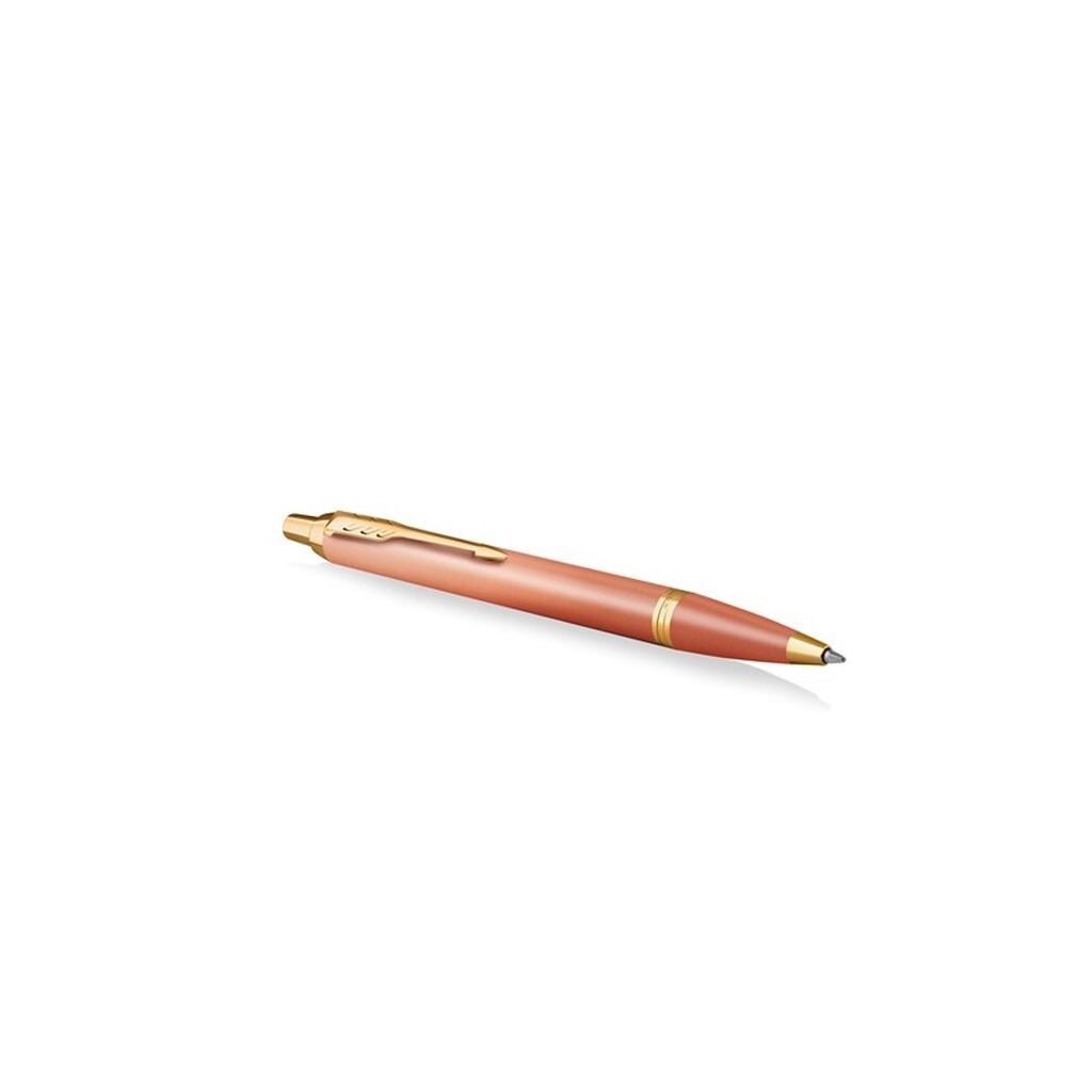 Parker IM Writing Rituals Kuglepen, Uplifting Orange finish &amp; guldfarvet beklædning, Medium spids, Blå blækpatron, Gaveæske