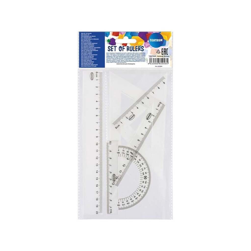 CENTRUM Geometrisæt 20cm. 4 dele. Klar plast