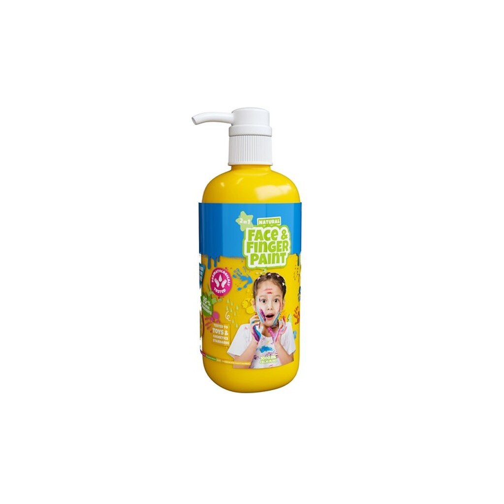 Natural Face &amp; Finger Paint Yellow 1000ml Bottle Dispenser