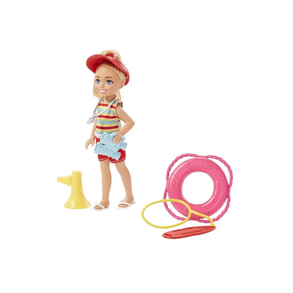 Barbie Chelsea Can Be... Lifeguard Doll And 6 Career-themed Accessories Including Life Buoy