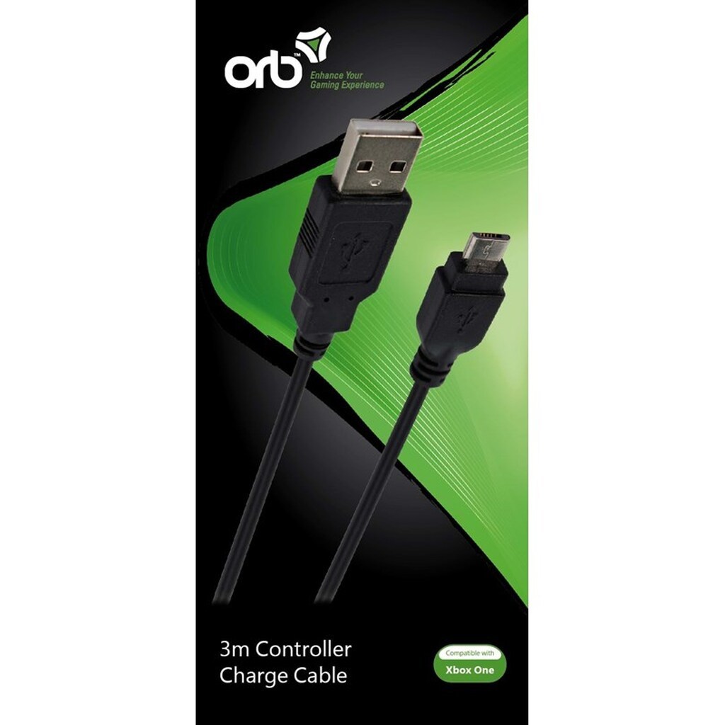 Orb XBox One 3m Controller Charge Cable - Wired Charging cable for wireless game controller - Microsoft Xbox One