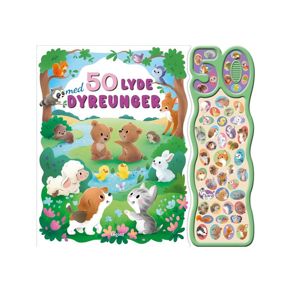 50 lyde med dyreunger - Børnebog - Papbog