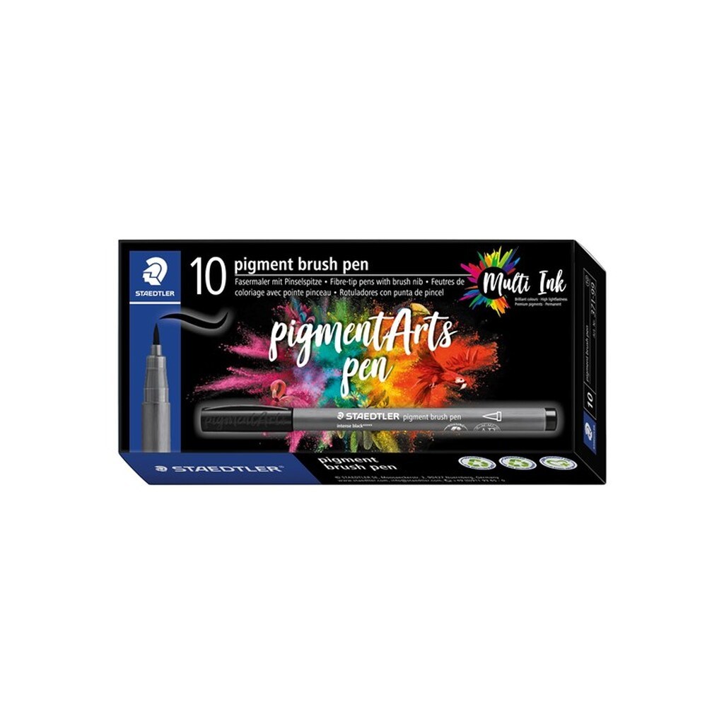 Staedtler BRUSH PIGMENT PEN, ÆSKE 10 STK, MARINEBLÅ