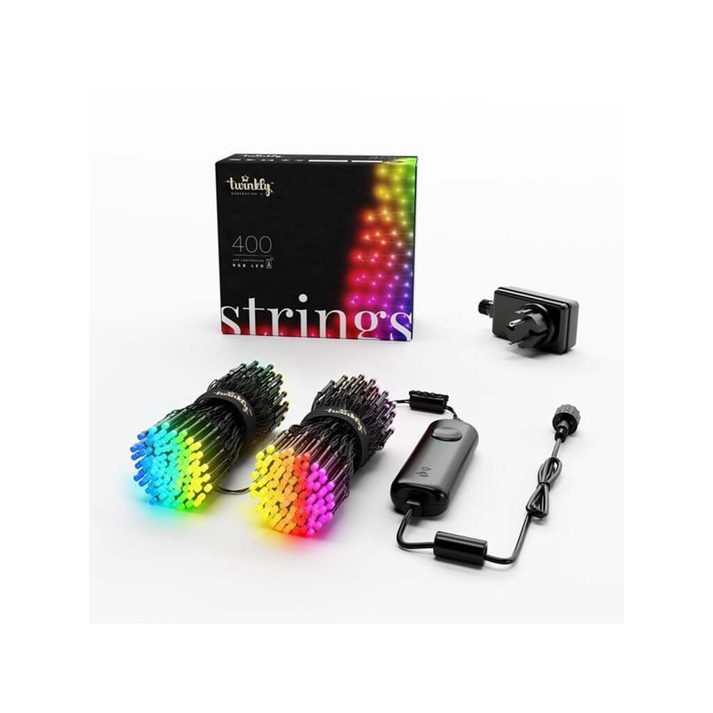 Twinkly Strings - 400 App-Controlled RGB LEDs. 32 Meters. Black Wire.