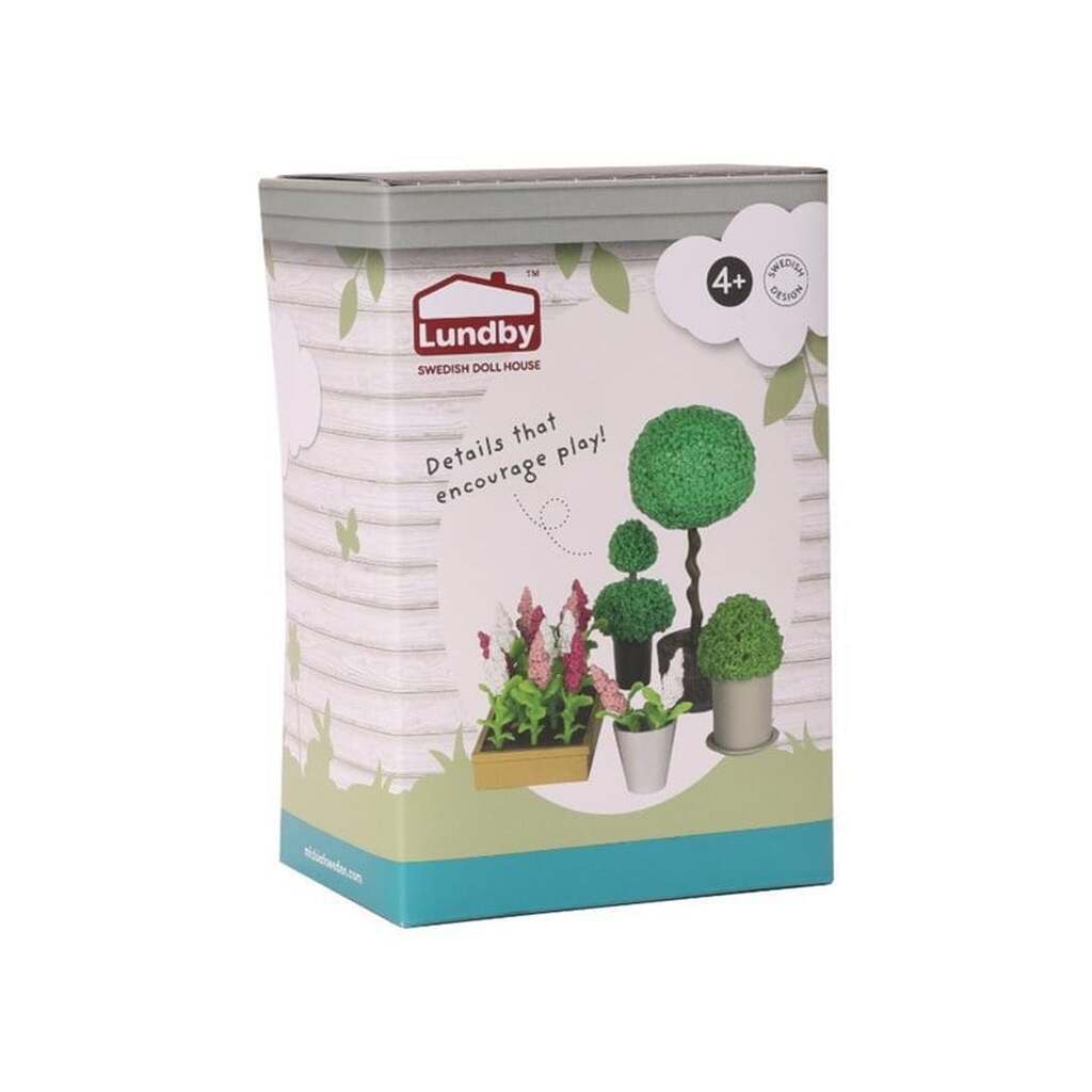 Lundby blomster sæt 5 dele urtepotter m/planter