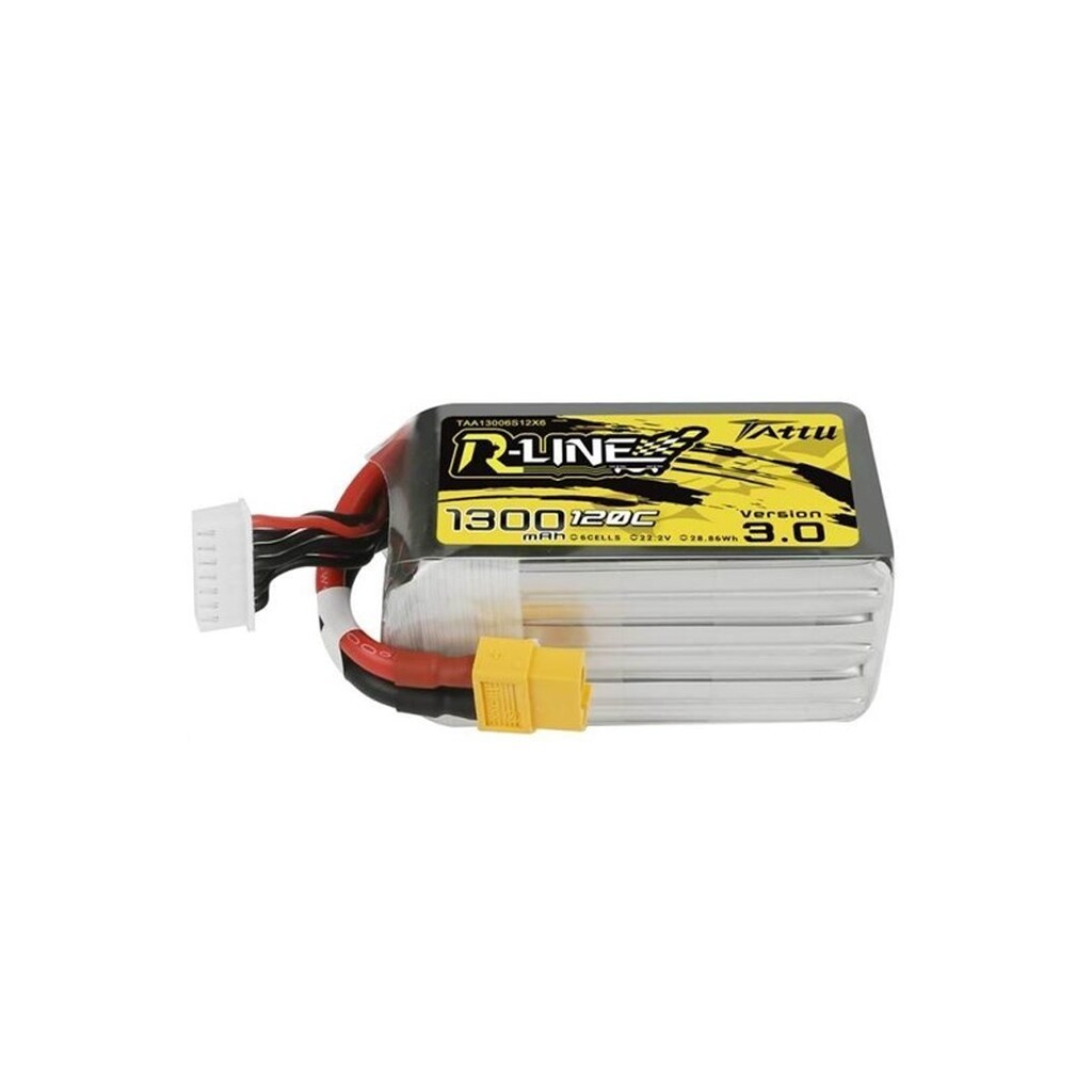Gens ace &amp;Tattu R-Line Version 3.0 1300mAh 22.2V 120C 6S1P XT60 battery