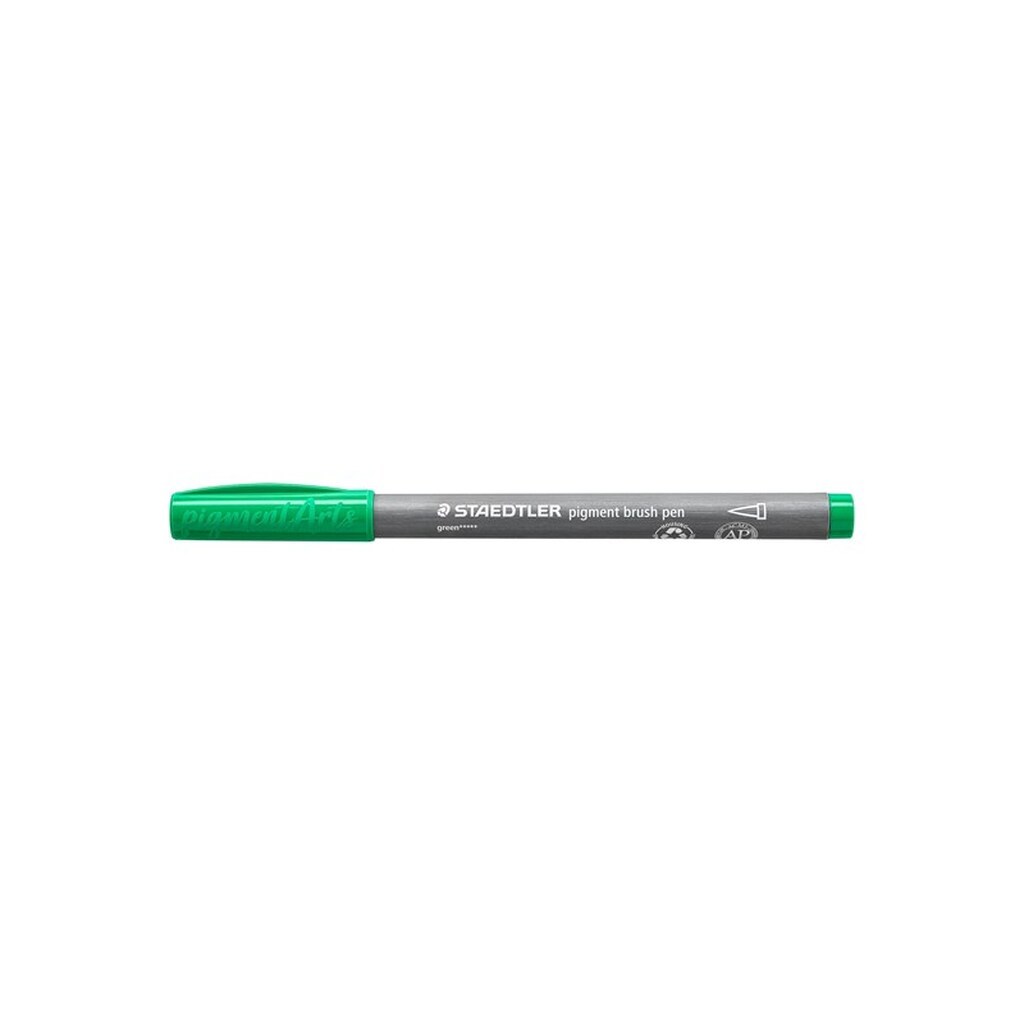 Staedtler BRUSH PIGMENT PEN, ÆSKE 10 STK, GRØN