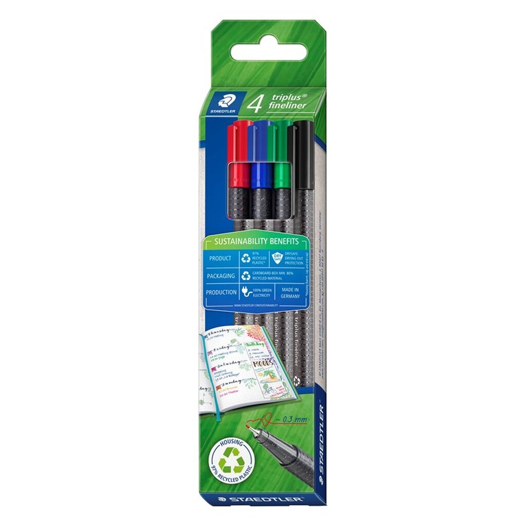 Staedtler Triplus Fineliner 0,3mm Rcp 4/Ass