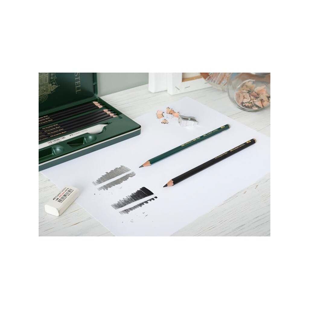 Faber-Castell Pitt Graphite Matt-sæt, tinæske med 11 stk.