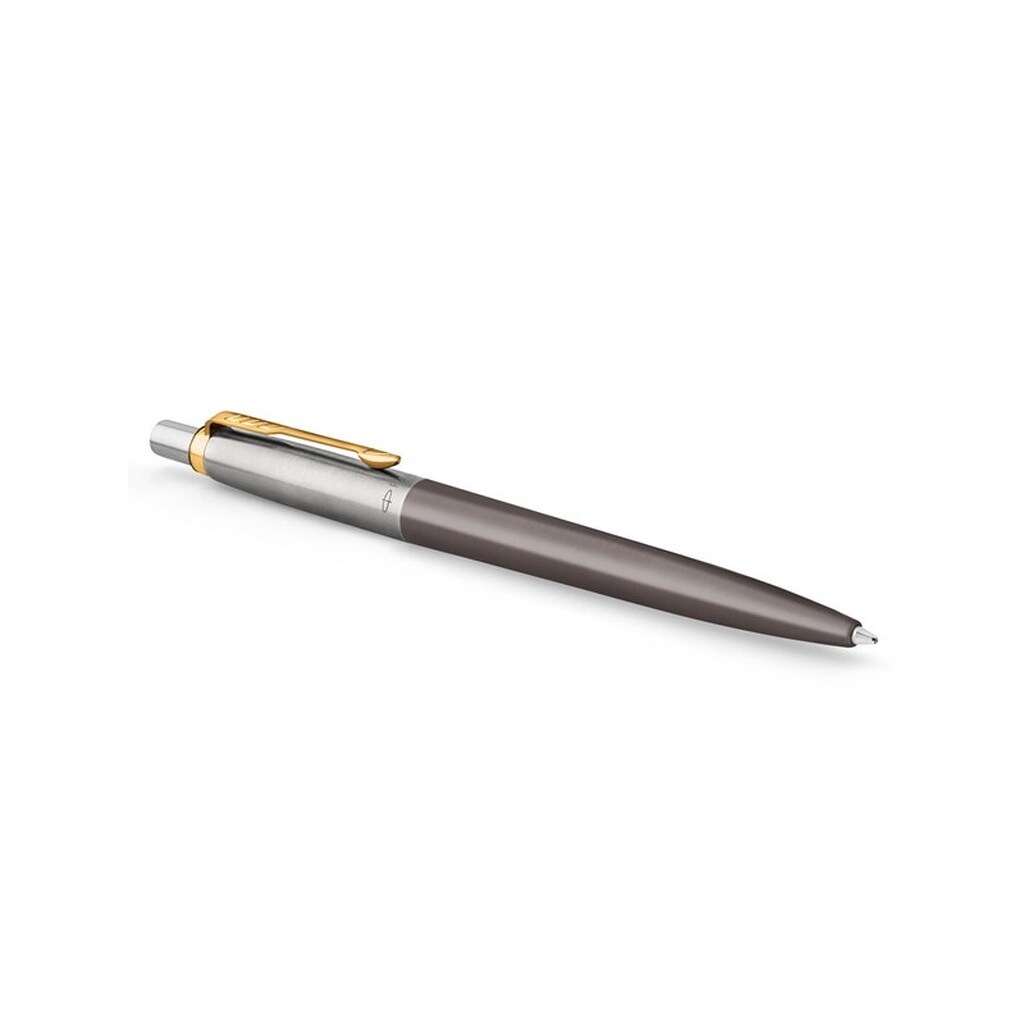 Parker Jotter Kuglepen | Grålakeret med guldbeklædning | Medium spids | Blå blækpatron | Gaveæske