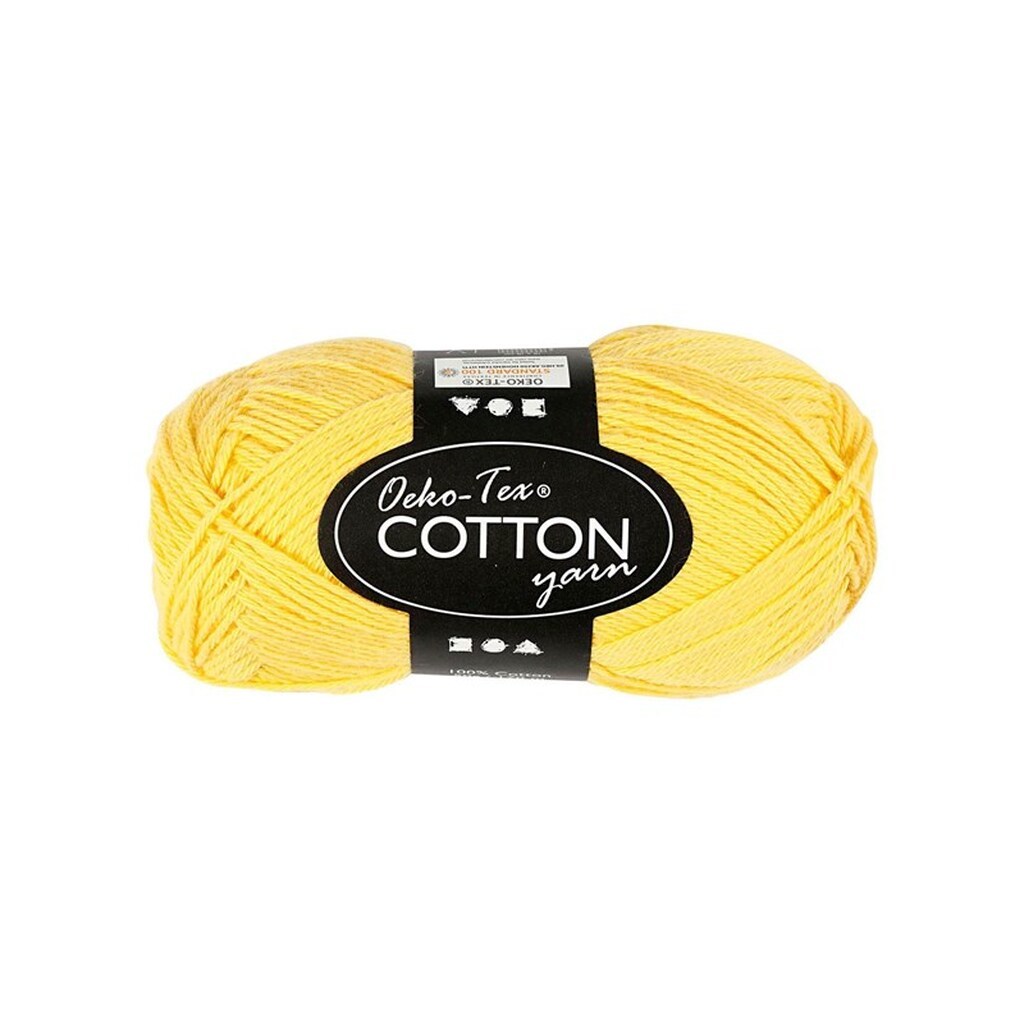 Creativ Company Cotton yarn Yellow 50gr 170m