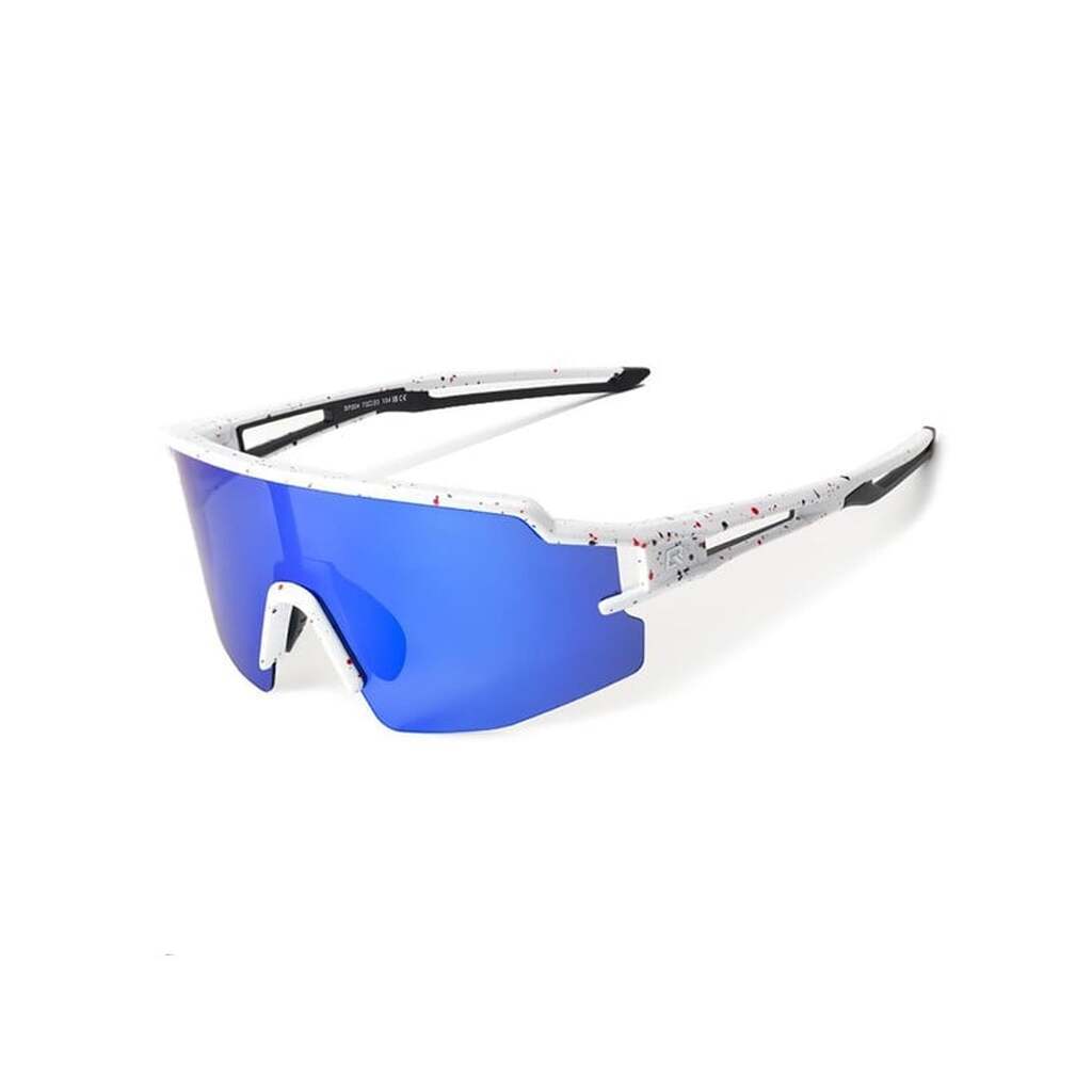 Rockbros Polarized Cycling Glasses with UV Protection and Corrective Insert Blue Lenses - White