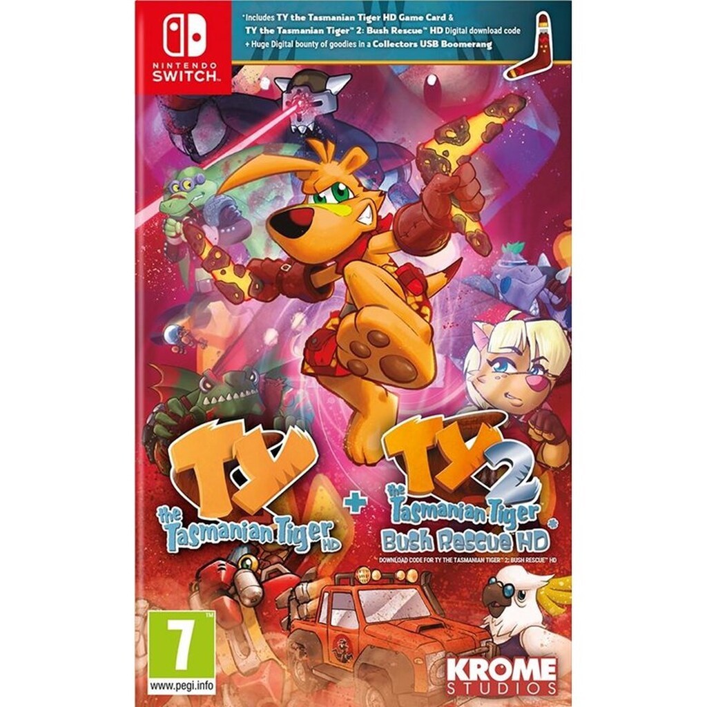 TY the Tasmanian Tiger HD + TY the Tasmanian Tiger 2 Bush Rescue HD - Nintendo Switch - Platformer