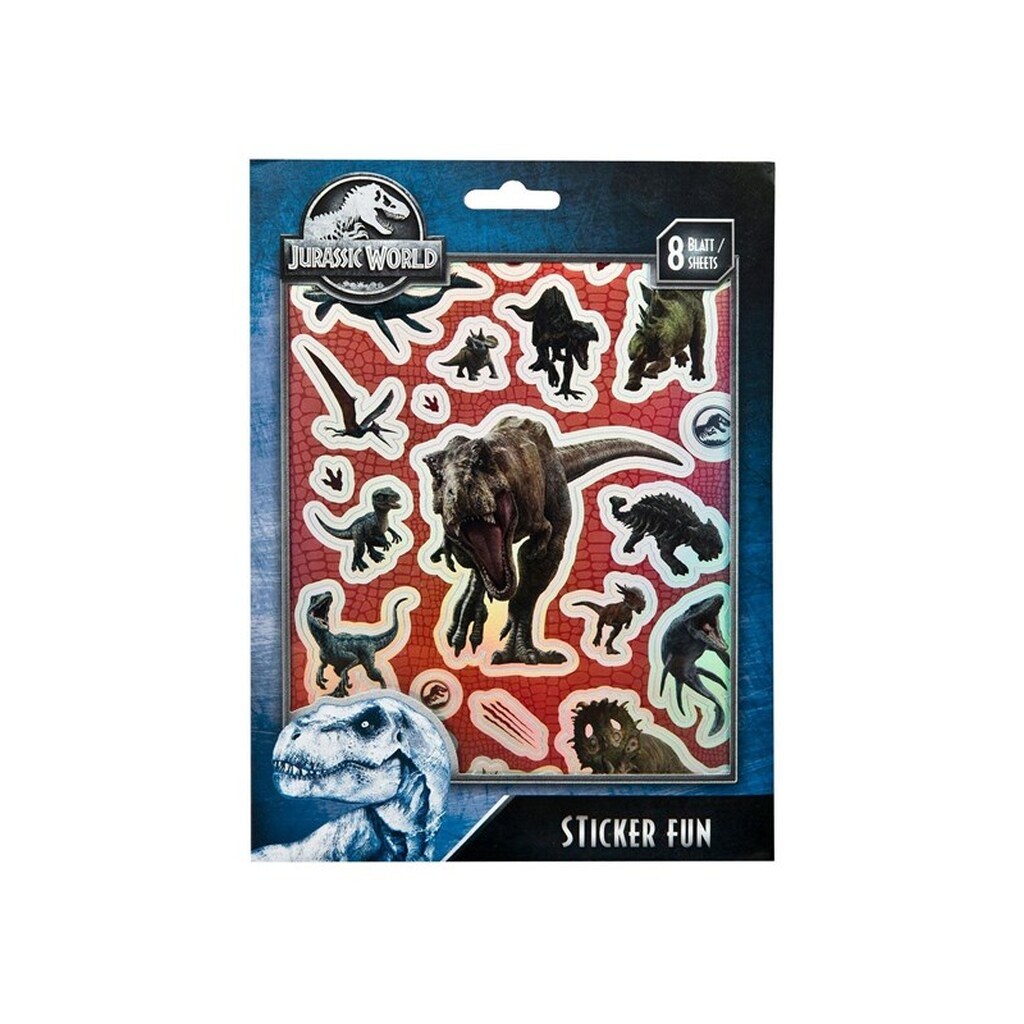 Undercover Jurassic World Sticker Set 8 Sheets