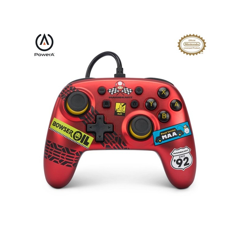PowerA Nano kablet controller til Nintendo Switch - Mario Kart: Racer Red - Wired Controller - Nintendo Switch