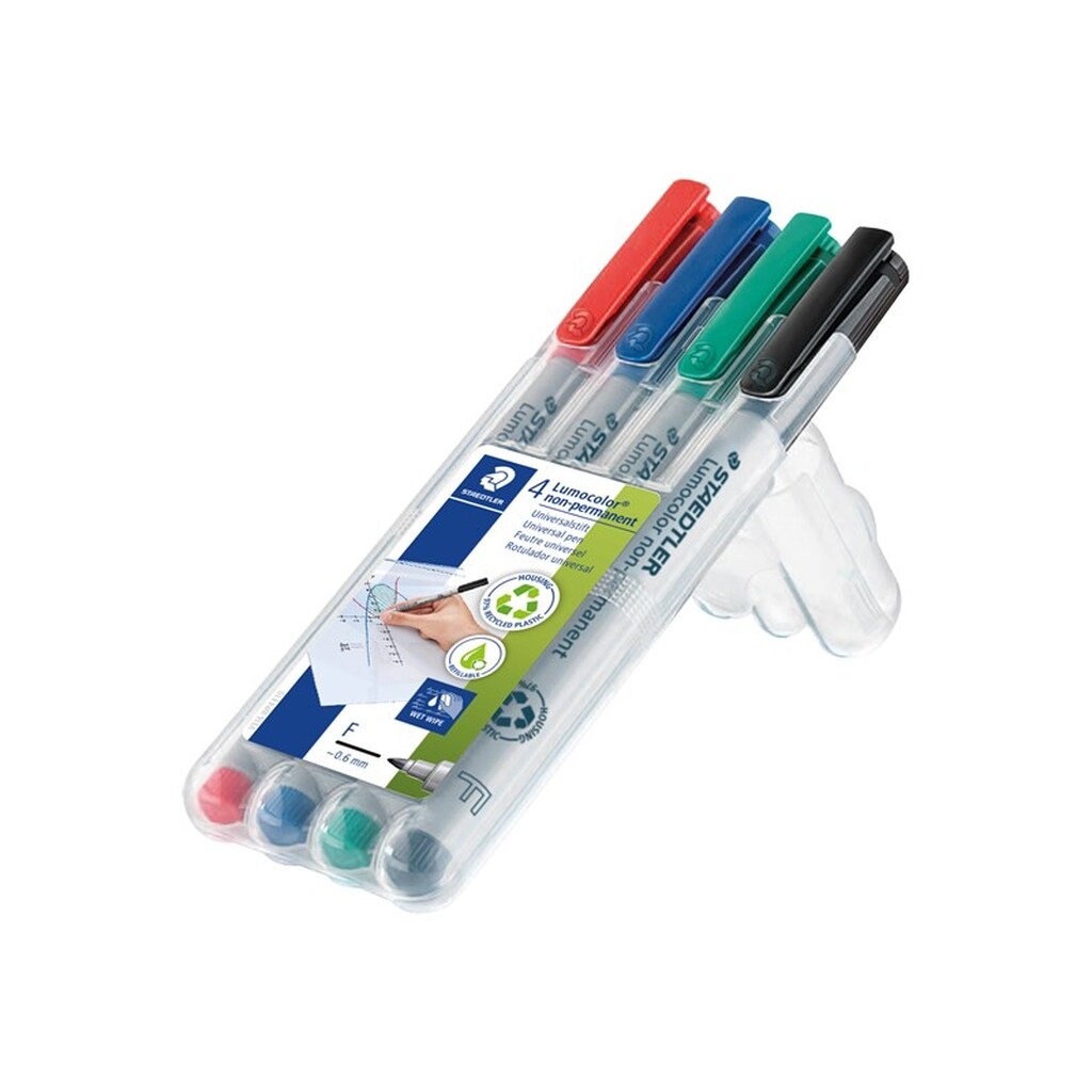 Staedtler Lumocolor Non-P F 0,6mm 4 ass/boks