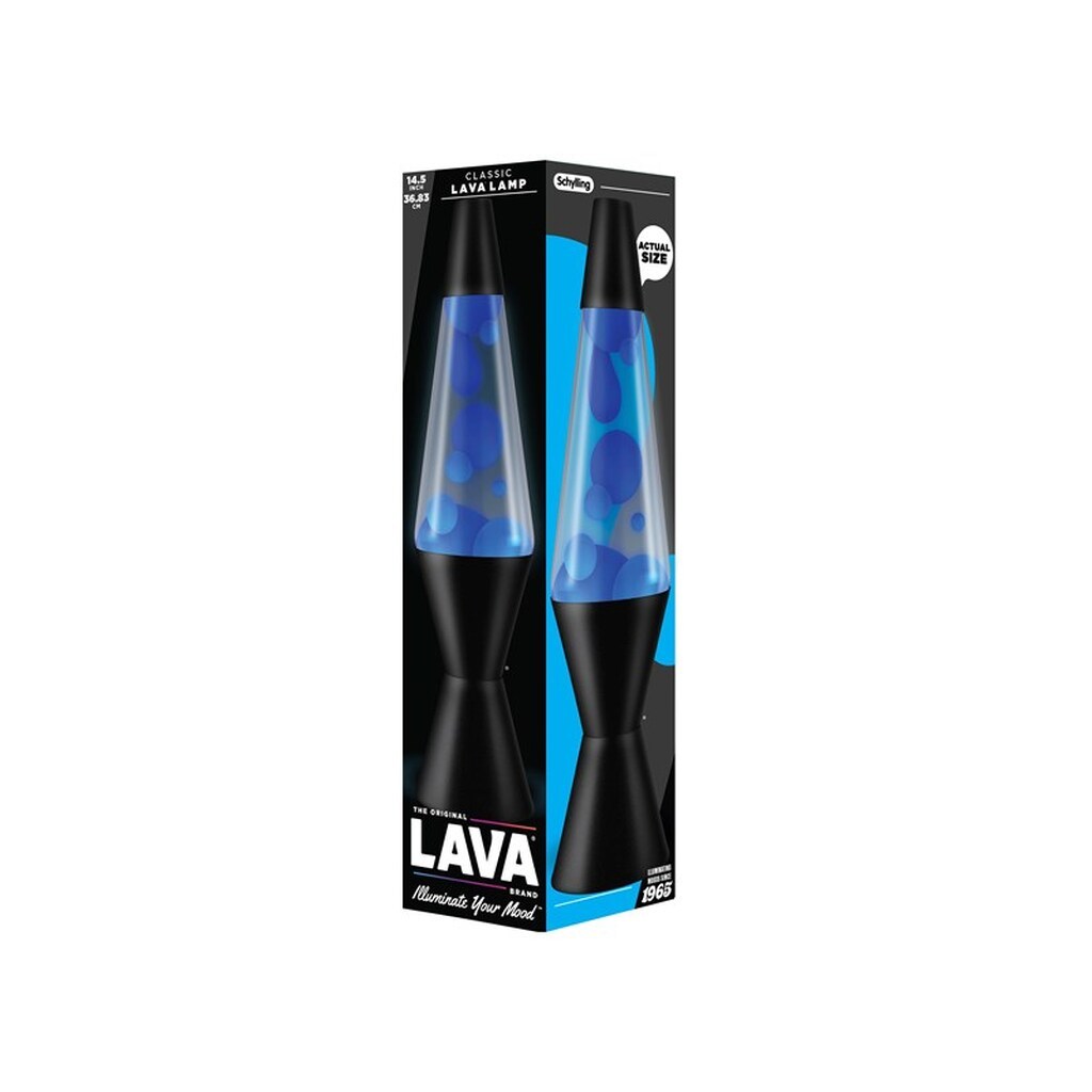 Lava Lamp Neon 37cm Blue/Clear Black Base