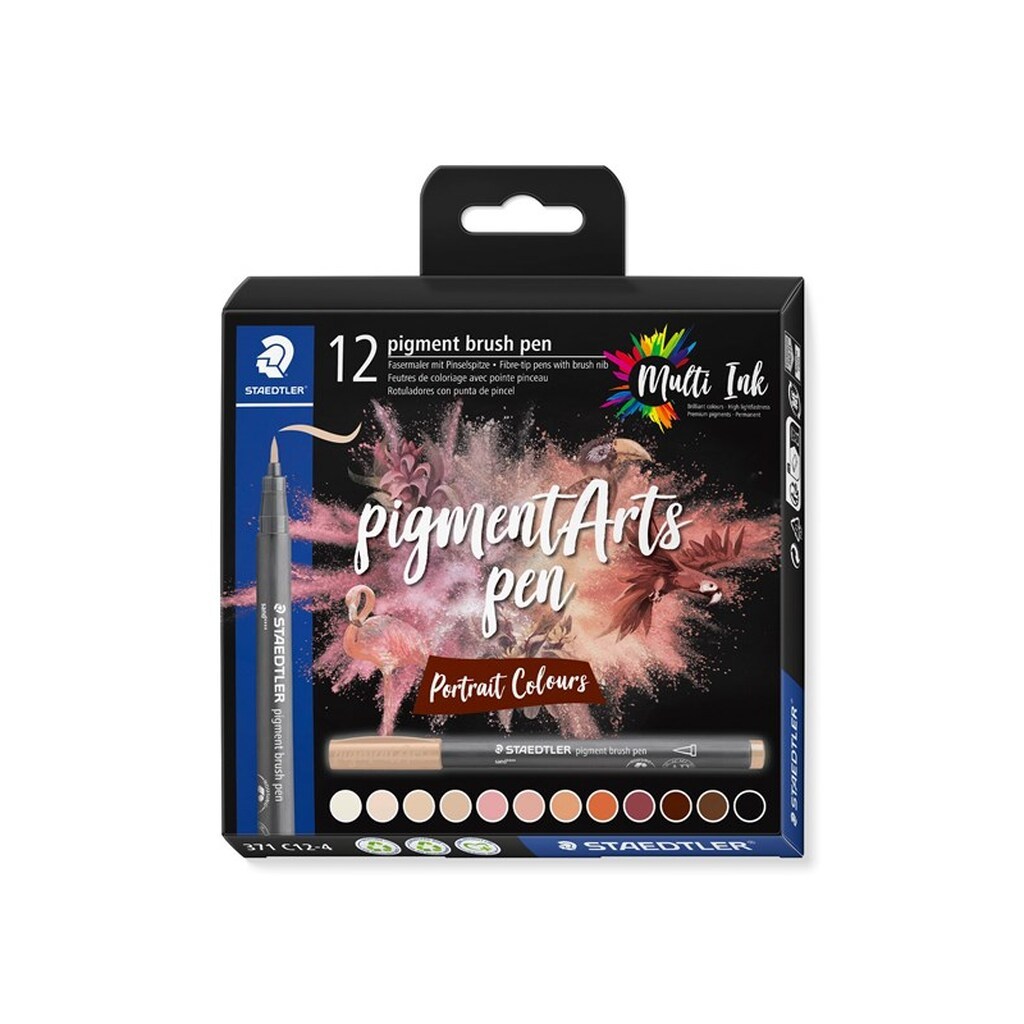 Staedtler BRUSH PEN PIGMENT PORTRÆT 12ST/ASS