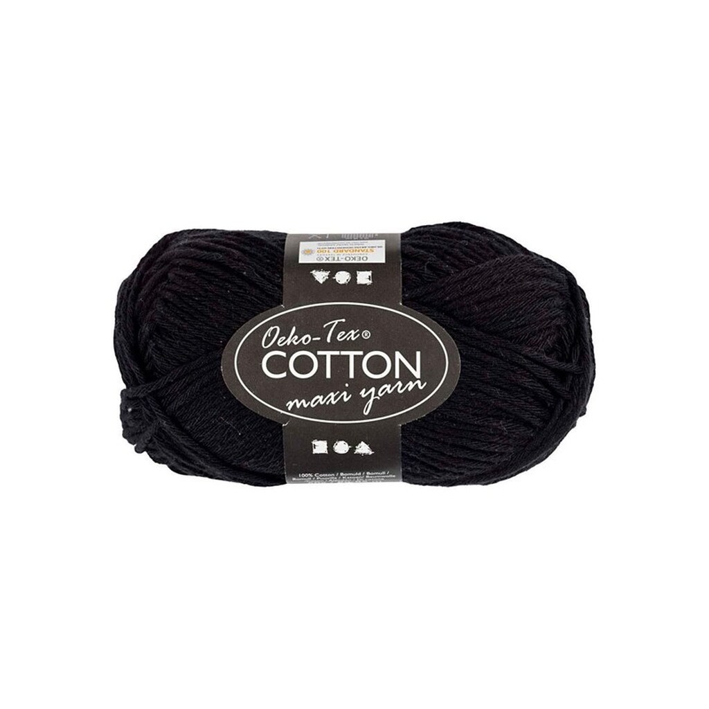 Creativ Company - Cotton yarn Size 8/8 L: 80-85 M Black - 50gr.