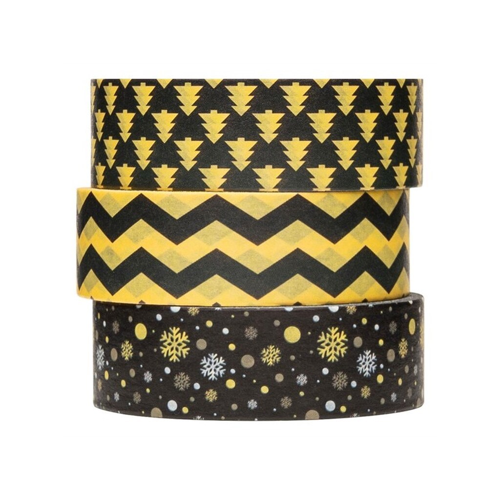 Colorations - Washi Tape Festive Christmas Patterns 3 Rolls 5mtr.