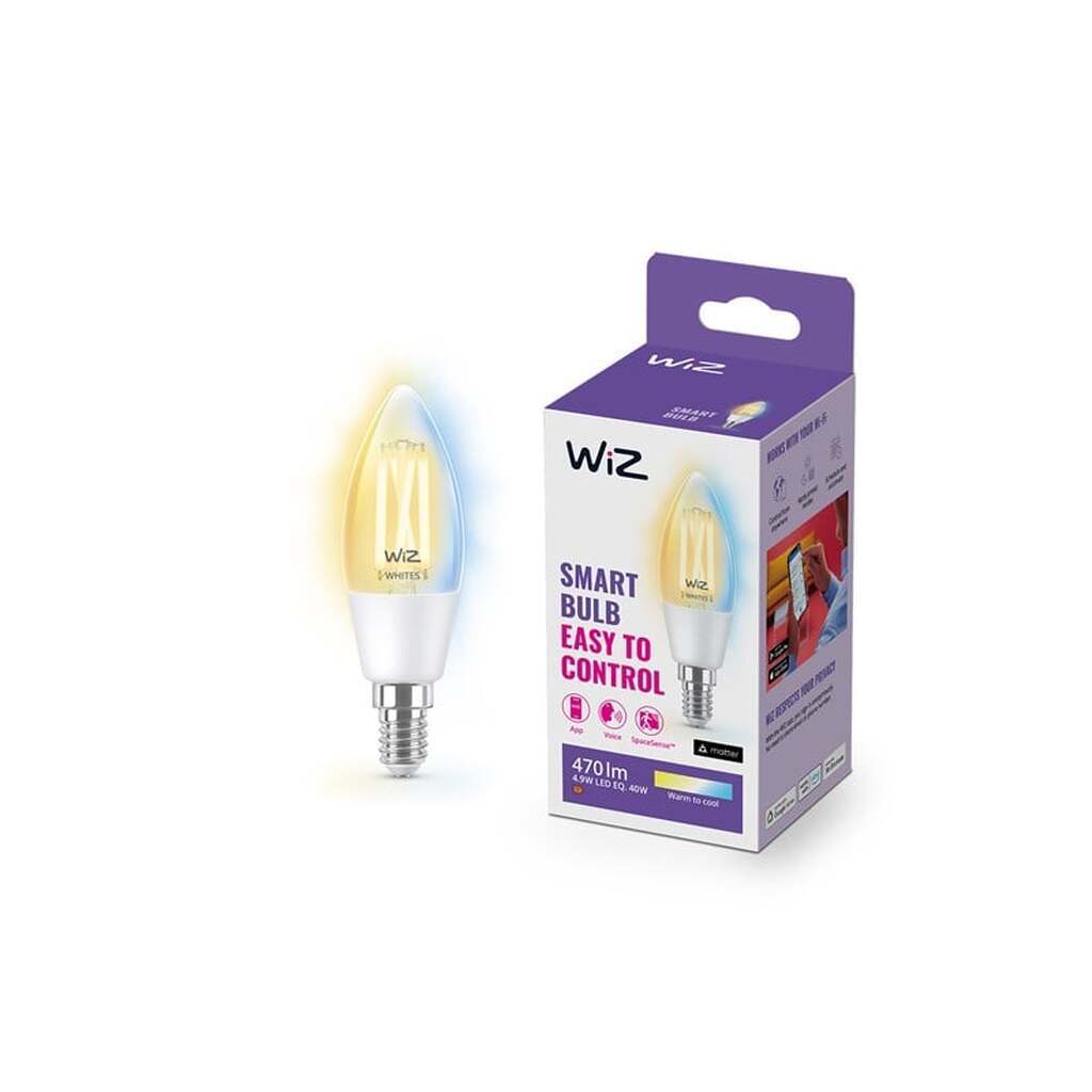 WiZ Tunable C35 E14 Smart Filament Kertepære - Dæmpbart varmt til koldt hvidt LED-lys