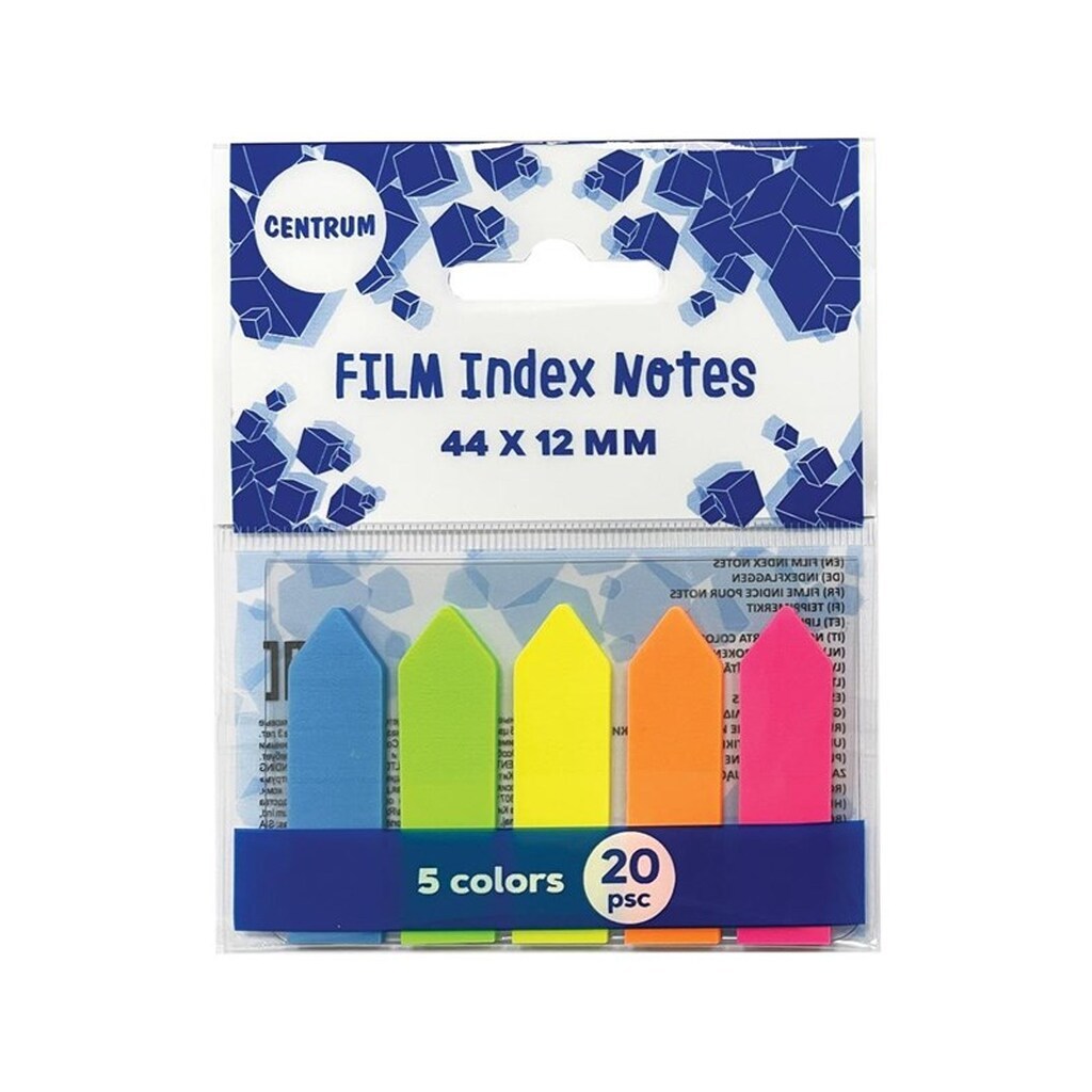 CENTRUM Indeksfaner 45*12mm 5 neonfarver ass.