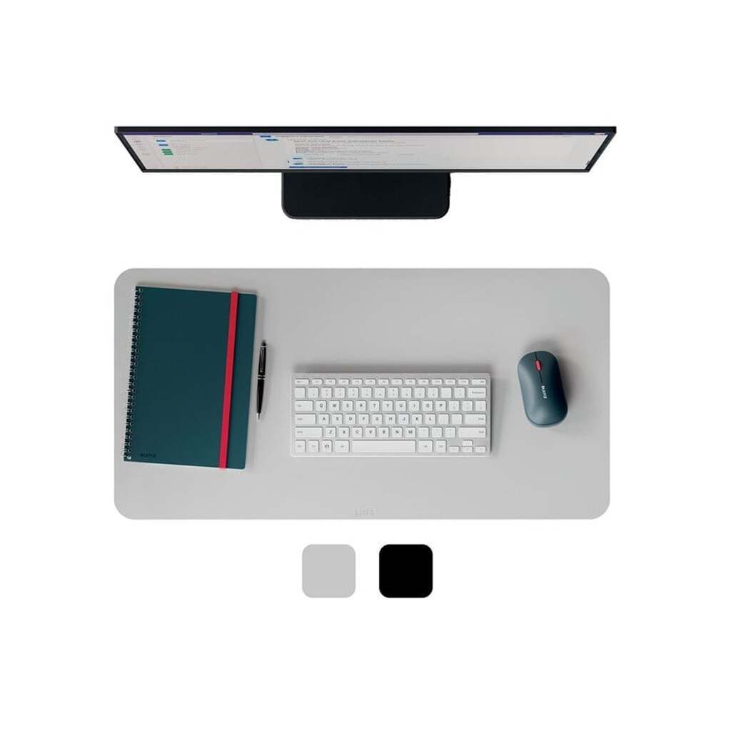 Leitz  stort skriveunderlag i læder, grå