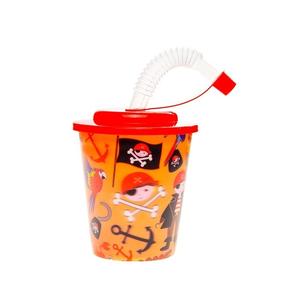 LG-Imports Cup with Lid and Straw Pirate 12 pcs.