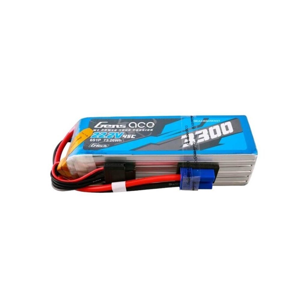 Gens ace &amp;Tattu G-Tech 3300mAh 22.2V 45C 6S1P Lipo Battery Pack with EC5 Plug