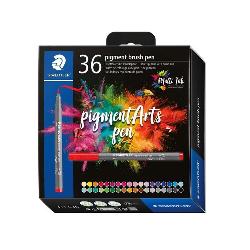 Staedtler Brush Pen Pigment 36 stk/ass