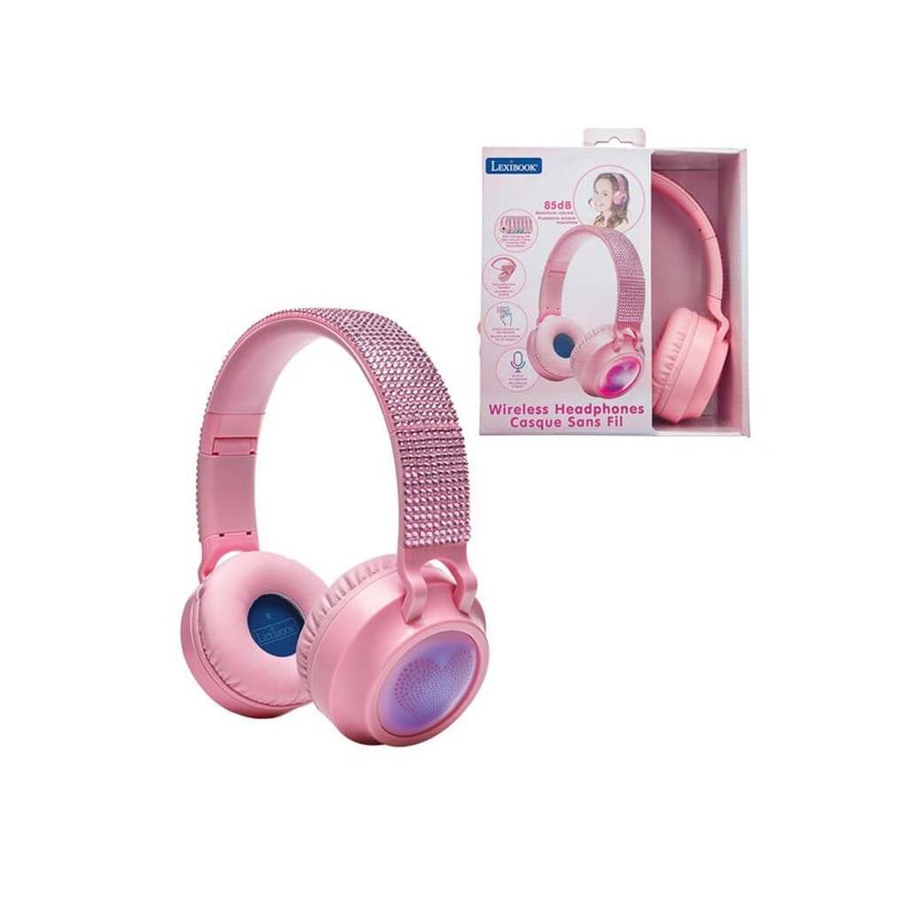 Lexibook 3D Pink Strass design Bluetooth® and wired headphones
