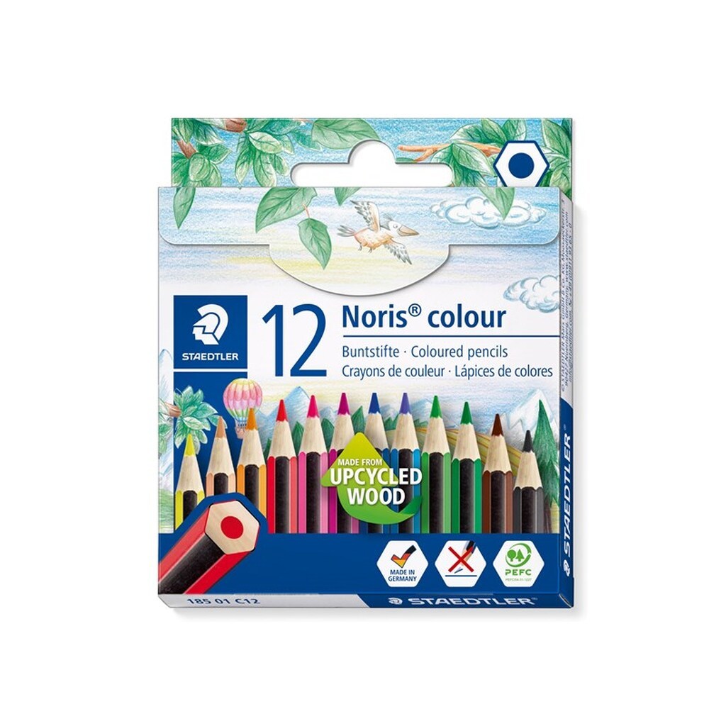 Staedtler NORIS FARVEBLY.KORT 12 ASS/PAK 100% PEFC