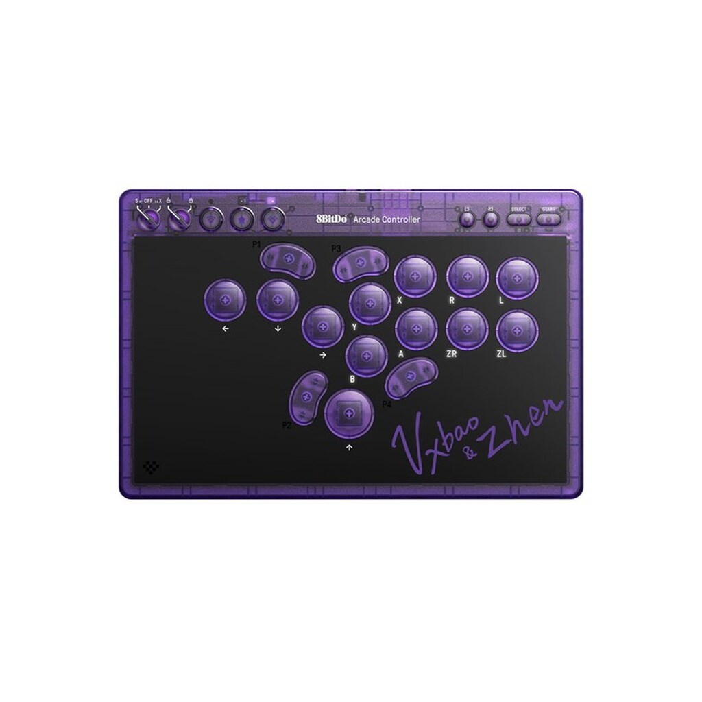 8BitDo Arcade - Transparant Purple - Wireless Arcade stick - PC
