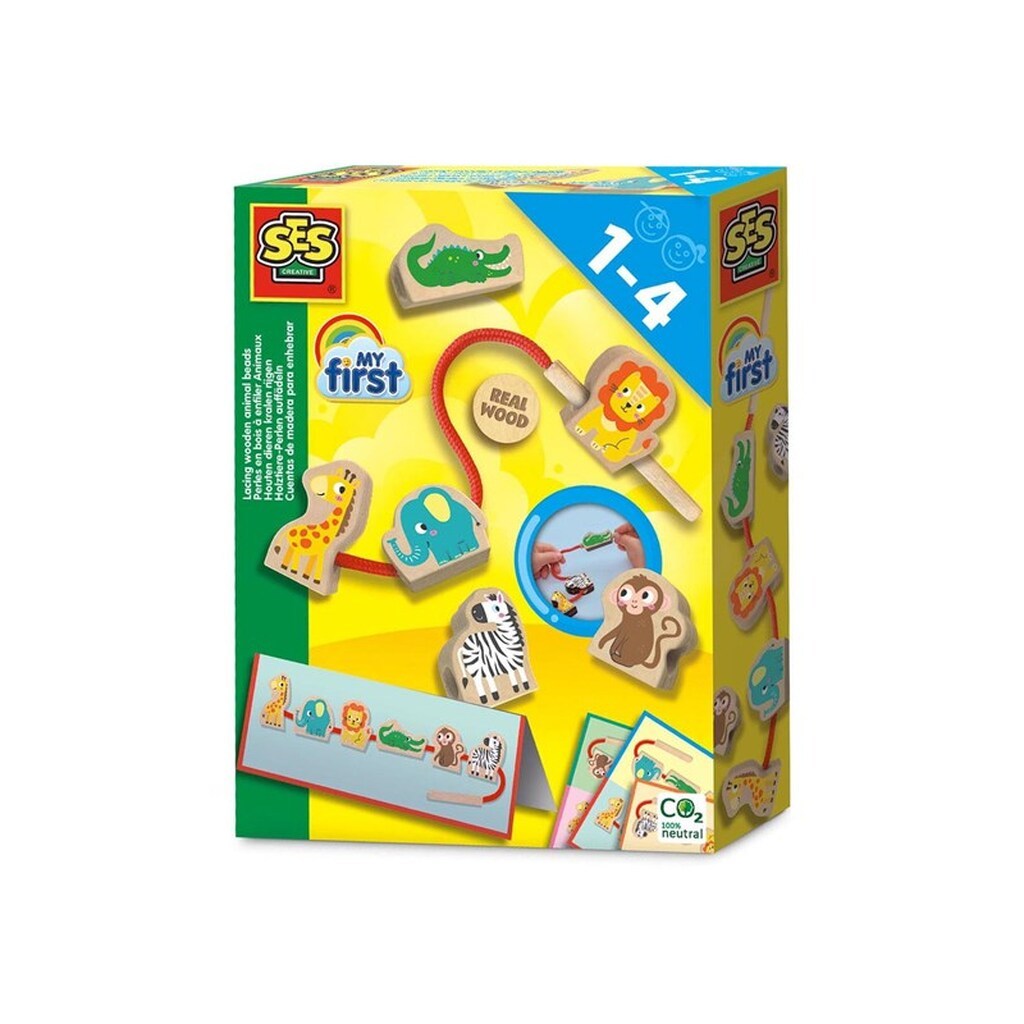 My First Stringing Wooden Beads - Animals