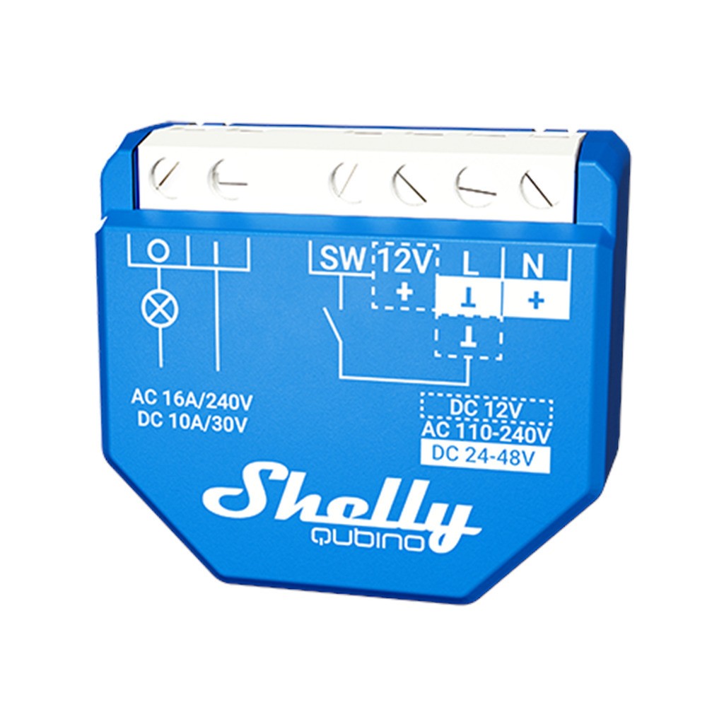 Shelly Wave 1  - Z-Wave relæ med potentialfrit kontaktsæt (12-48VDC/230VAC)