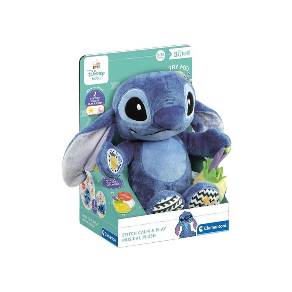 Clementoni Baby - Disney Stitch Interactive Soft Toy Plush