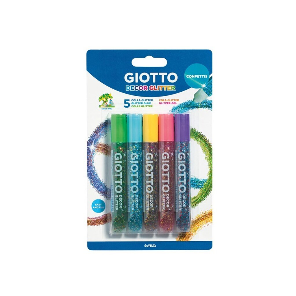 Giotto Decor Glitter Glue Confetti 5 pcs BL