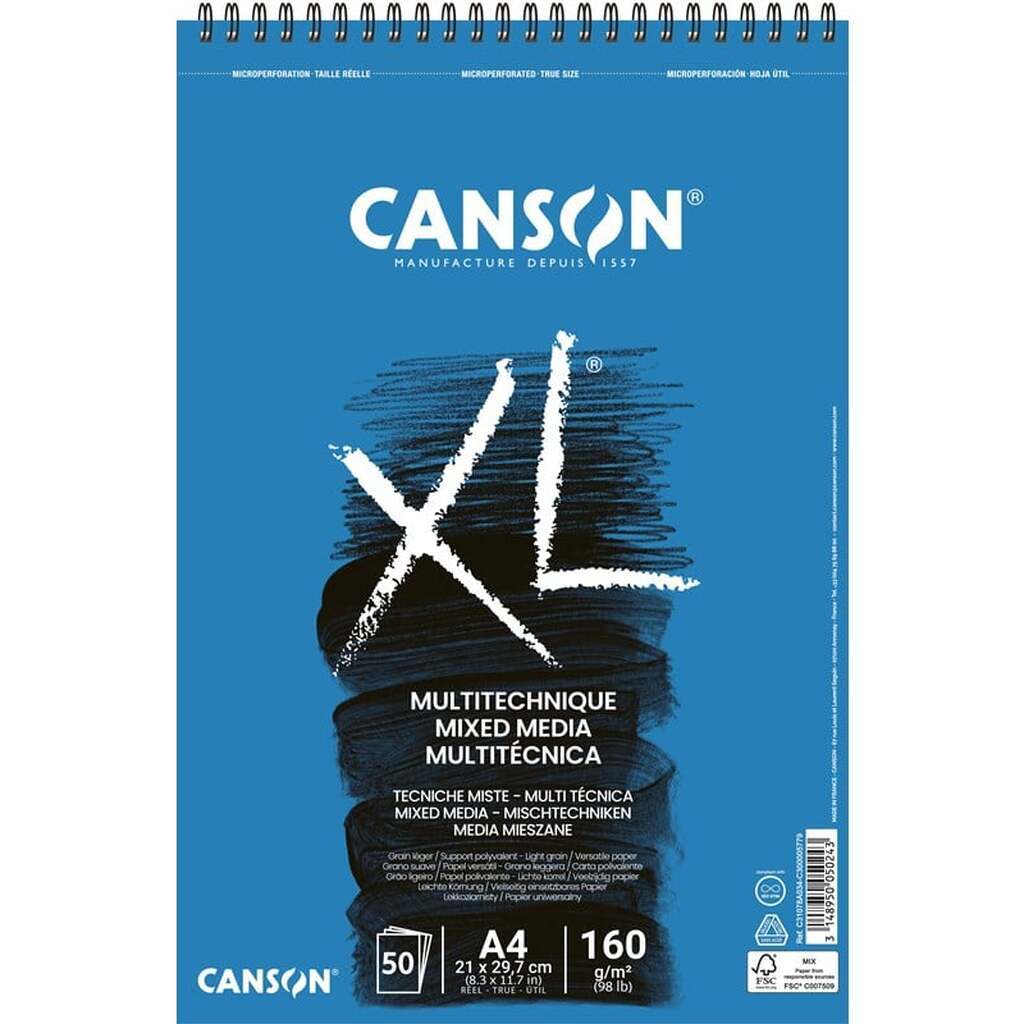 Canson XL Mixed Media Spiral A4 160G 50 SH