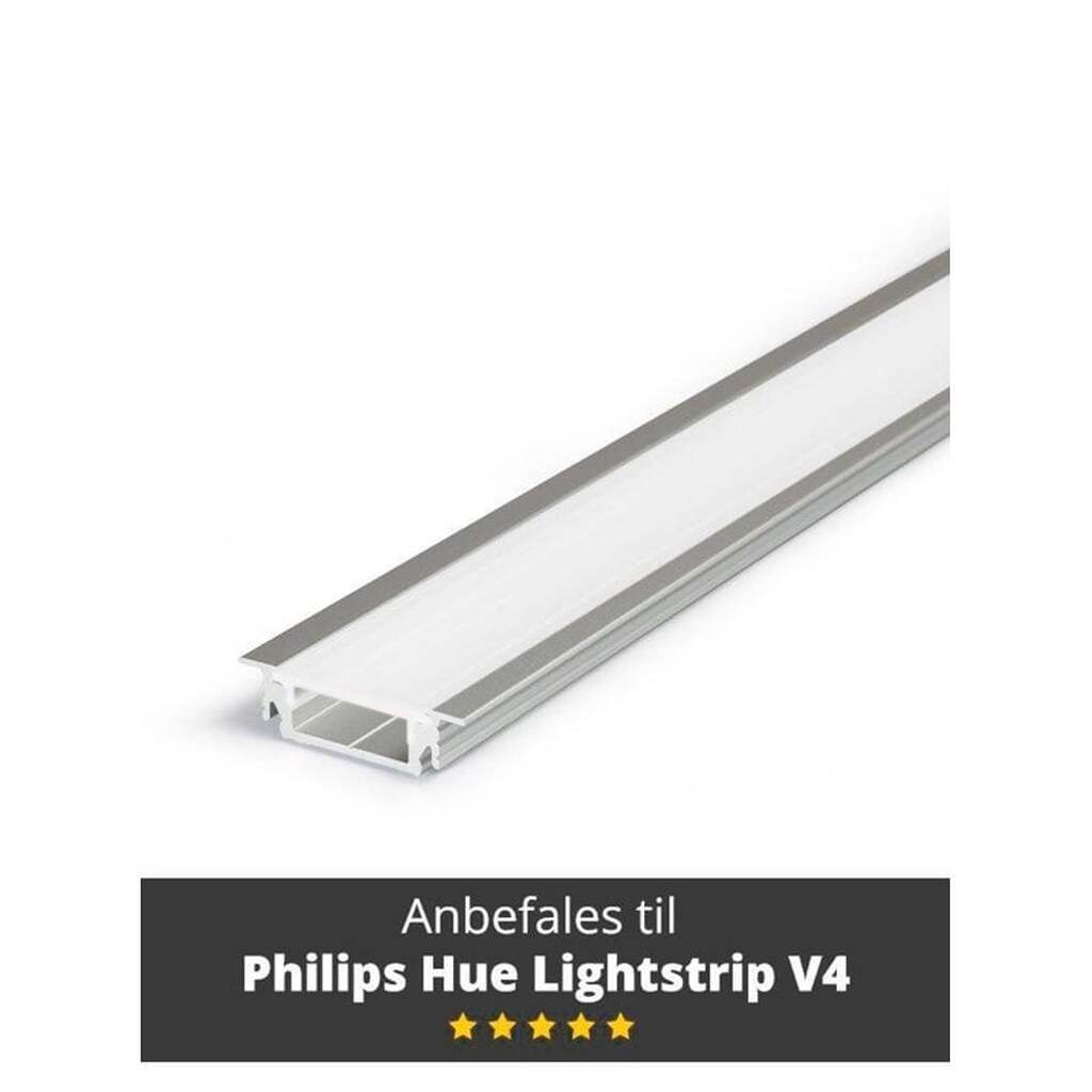 Light Solutions Aluminiumsprofil - Model G til Philips Hue og LIFX - Alu - 1 meter