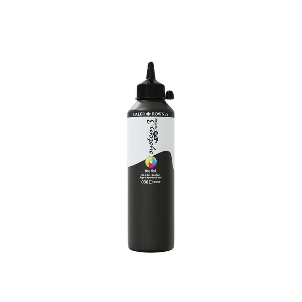 Daler-Rowney System3 Fluid Acrylic 500 ml Mars Black