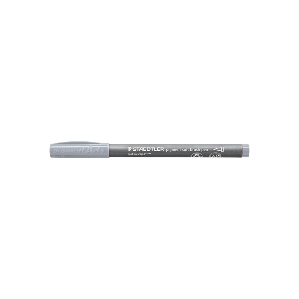 Staedtler BRUSH PEN SOFT/PIGMENT, ÆSKE 10 STK, COOL GRÅ LYS