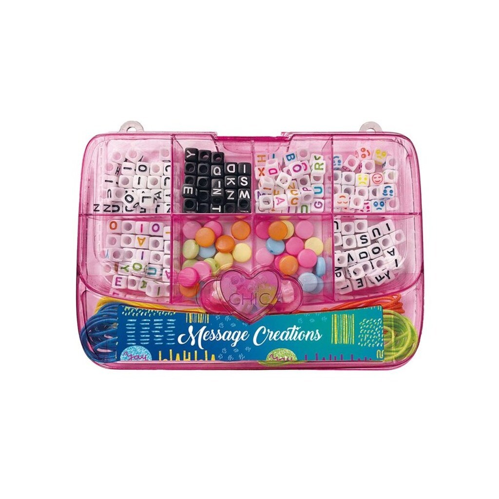 Clementoni - Crazy Chic Jewelry Making Beads Set in Storage Box Pink