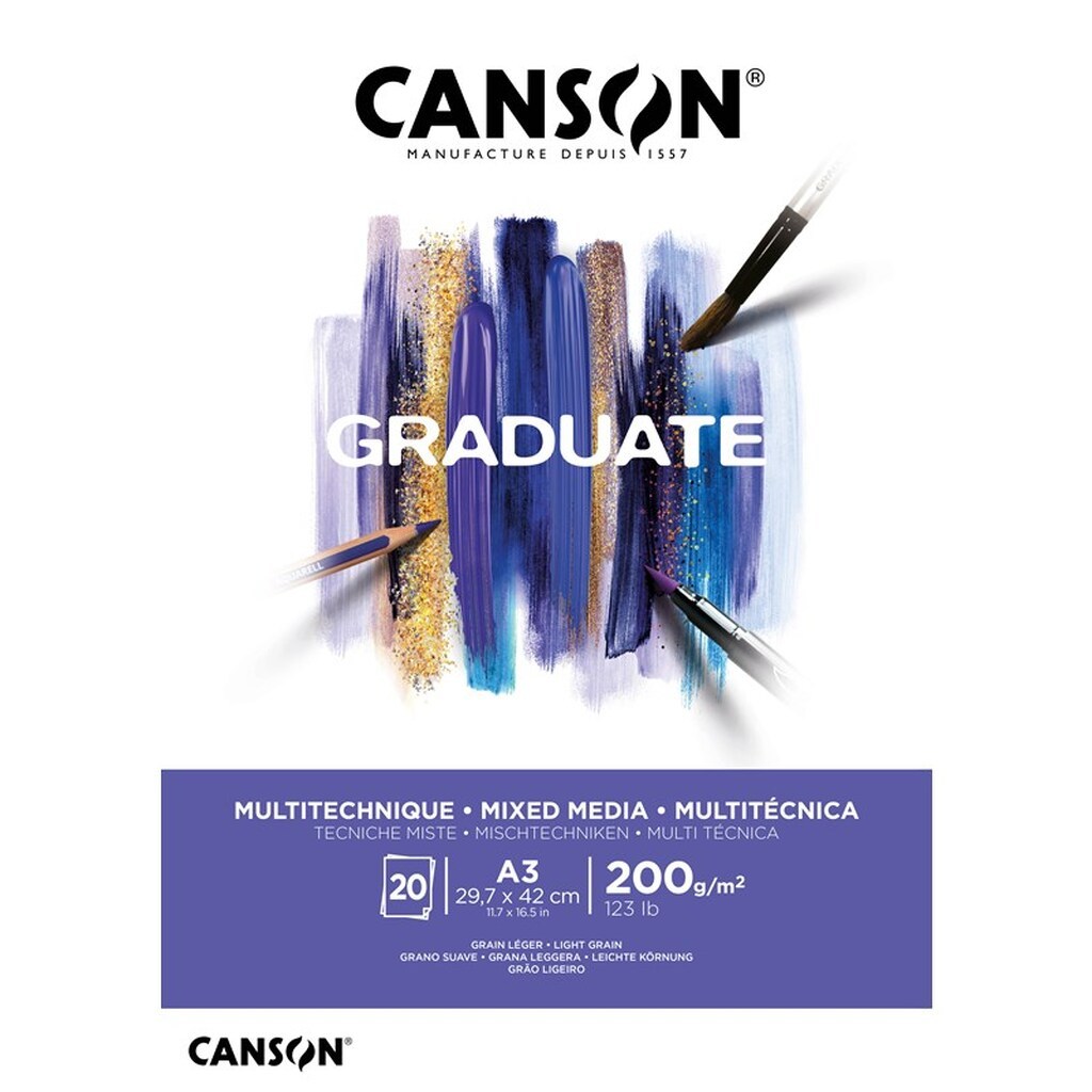 Canson Graduate Mixed Media Pad A3 200G 20 SH
