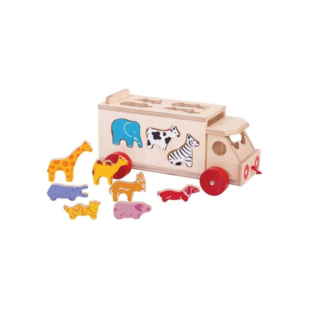 Bigjigs Wooden Shape Box Truck 11dlg.